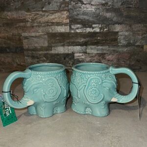 Turquoise Elephant Mugs